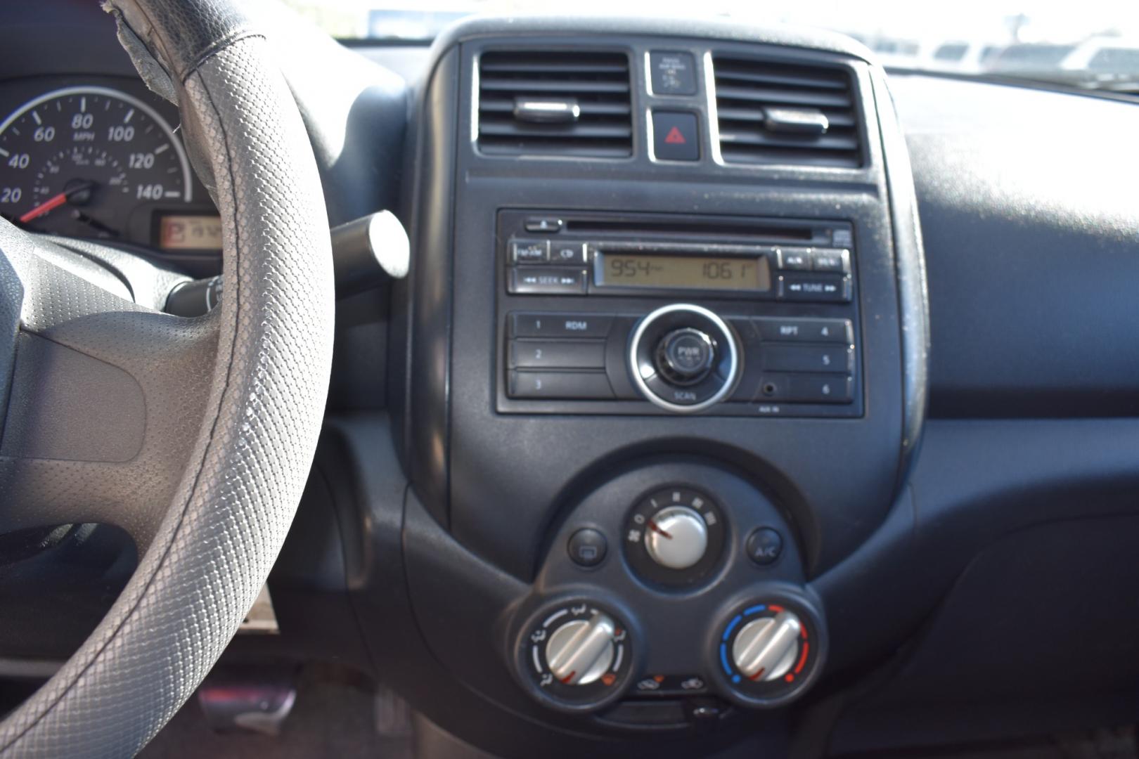 2014 Black /Black Nissan Versa 1.6 S 5M (3N1CN7AP2EL) with an 1.6L L4 DOHC 16V engine, CVT transmission, located at 5925 E. BELKNAP ST., HALTOM CITY, TX, 76117, (817) 834-4222, 32.803799, -97.259003 - Photo#11